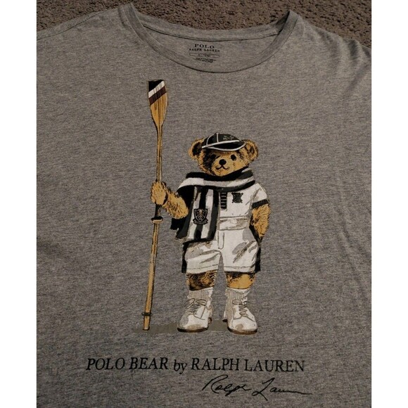 Polo Ralph Lauren Rowing Boathouse Skull Crossbones Bear Logo T-Shirt Men's M - Picture 2 of 5